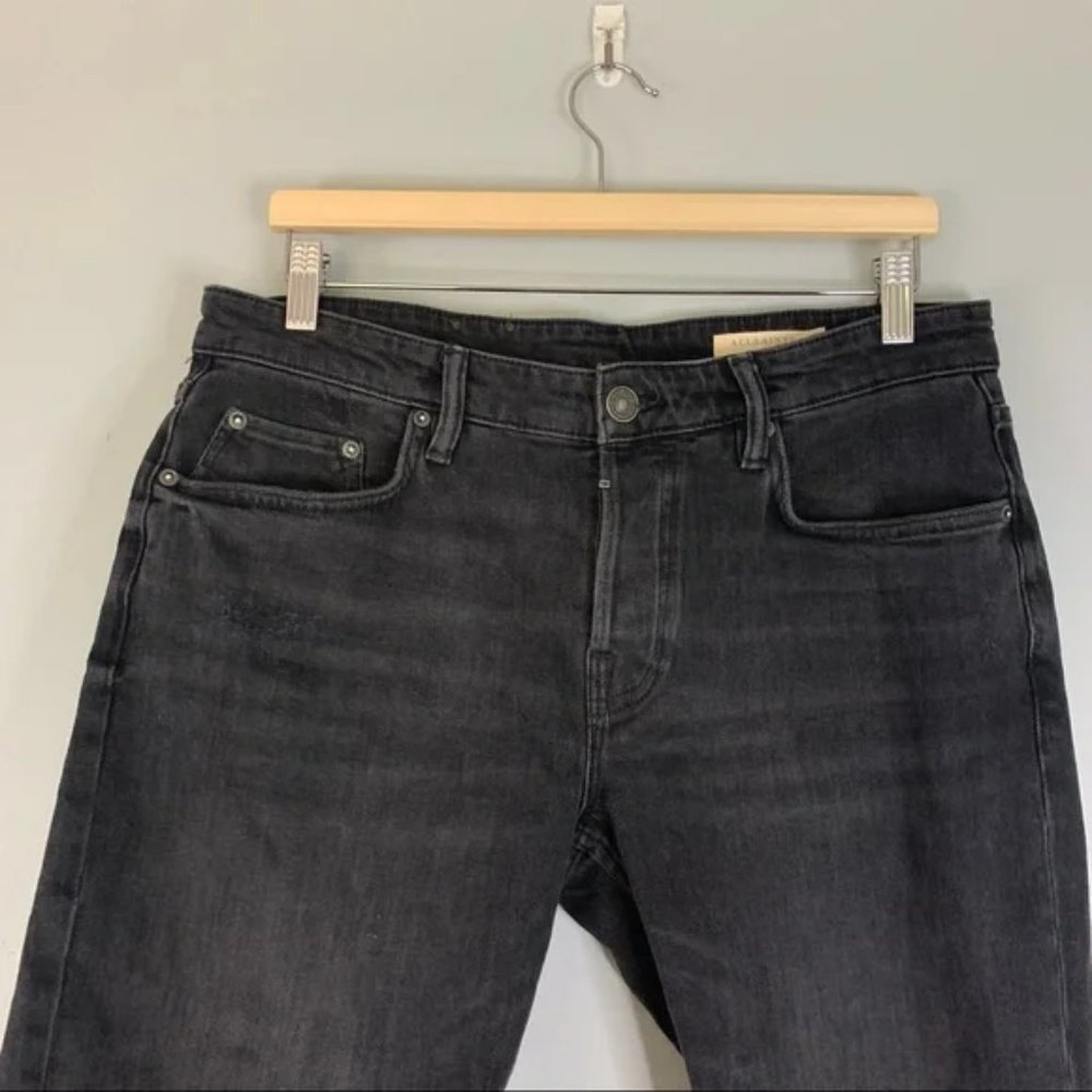 All Saints Mens Jeans - Rex Medium 31 Charcoal Black Stretch